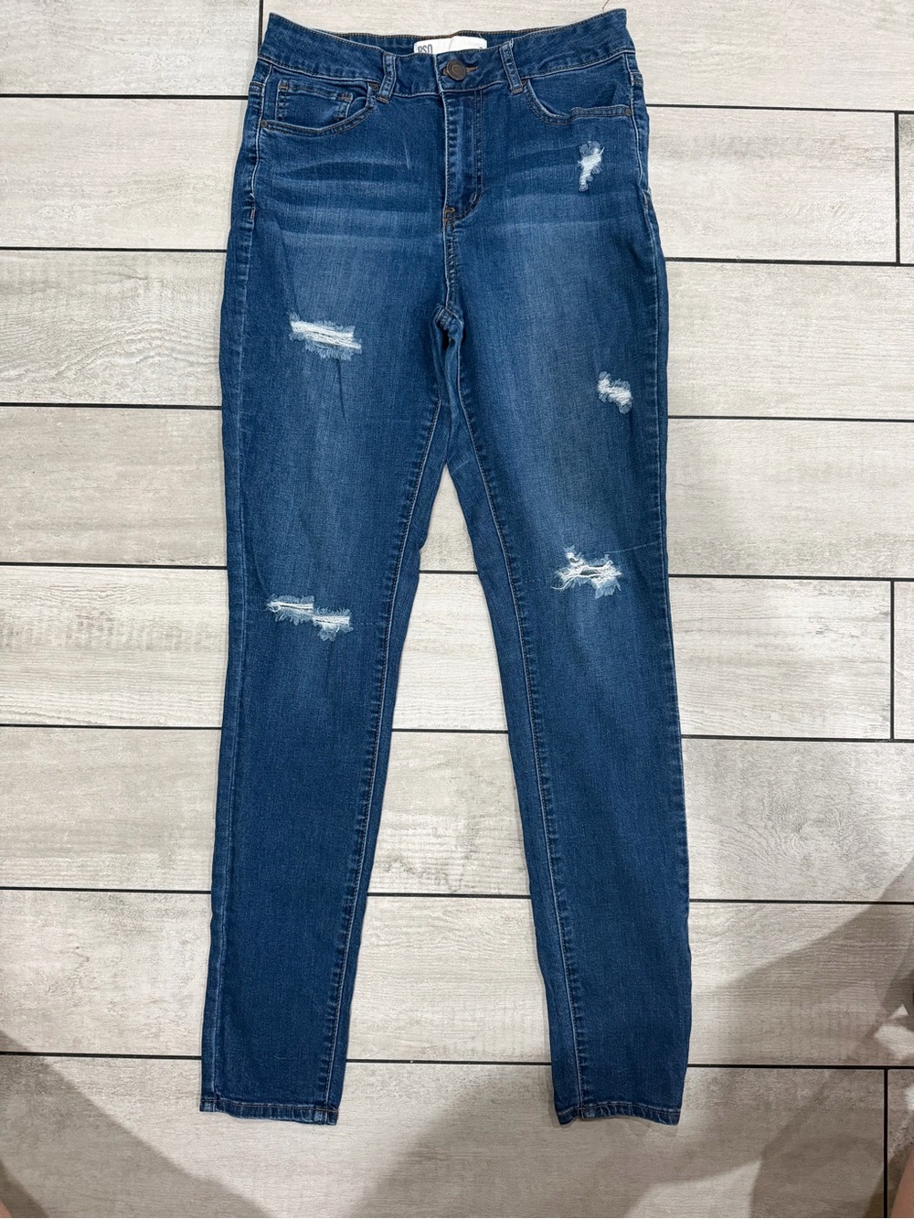 RSQ Dark Blue Distressed Skinny Jeans